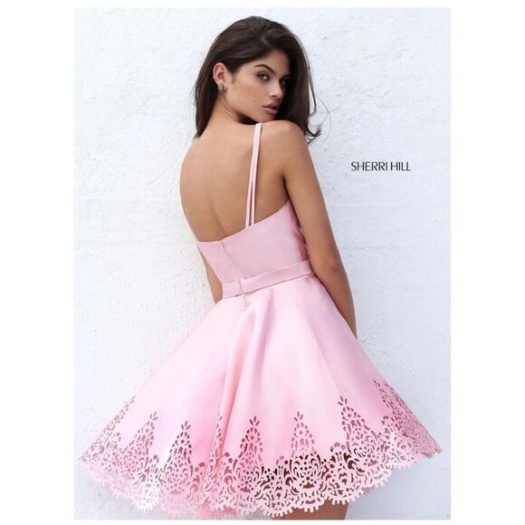 Sherri Hill Pink A-line Mini Dress Size 4 - Picture 2 of 8